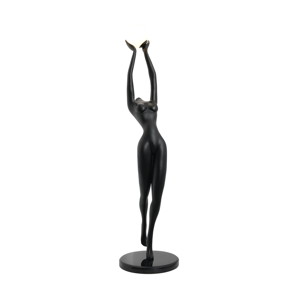 Elegant Sculpture | Modern Floor Lamp with LED Compatibility | Black Standing Lamp for Stylish Home Decor