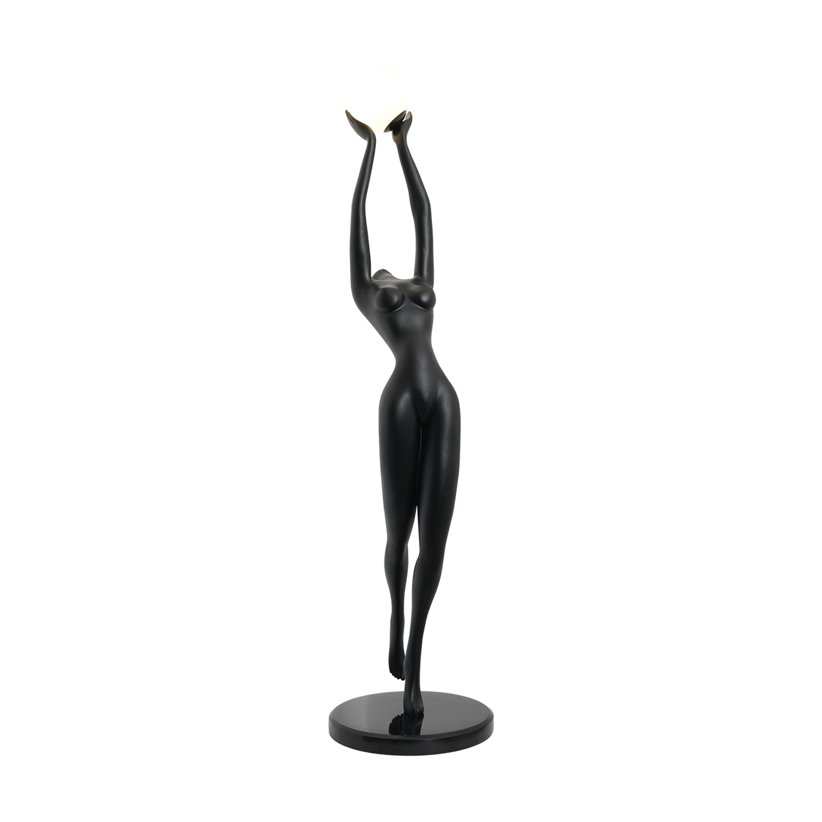 Elegant Sculpture | Modern Floor Lamp with LED Compatibility | Black Standing Lamp for Stylish Home Decor