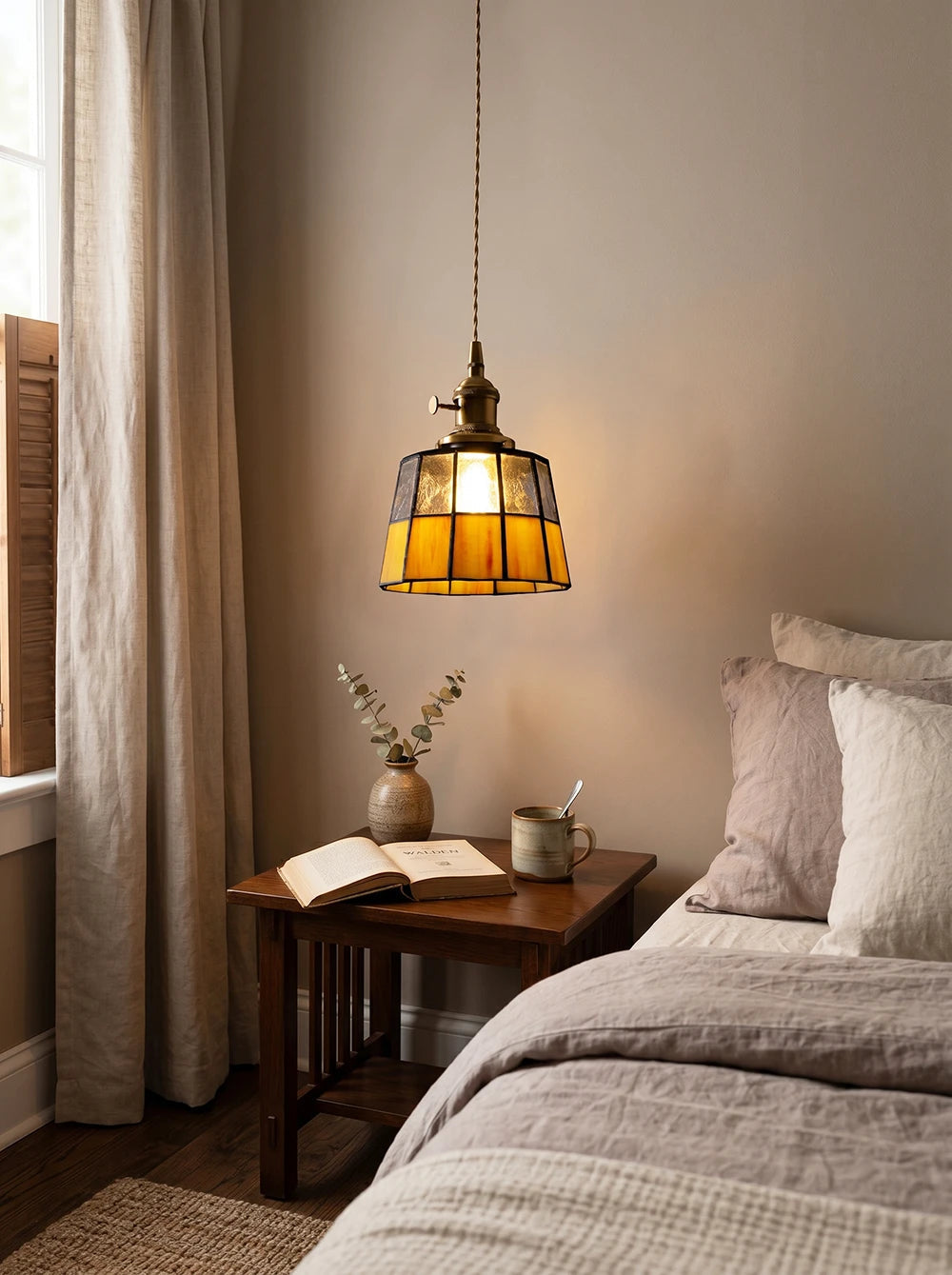 Elegant Stained Glass Pendant Light | Unique Kitchen Pendant Lighting for Timeless Home Decor