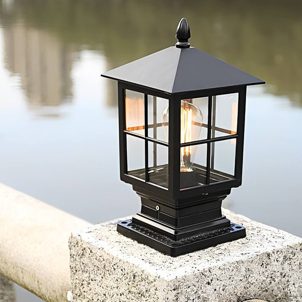 Elegant Stone Light Pillar | Solar Outdoor Lighting with Dual Power Modes | Waterproof Design for Pathways and Gardens
