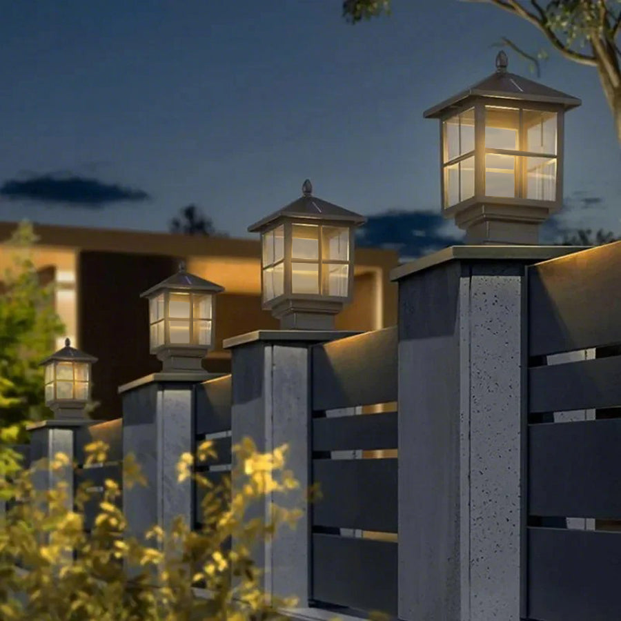 Elegant Stone Light Pillar | Solar Outdoor Lighting with Dual Power Modes | Waterproof Design for Pathways and Gardens