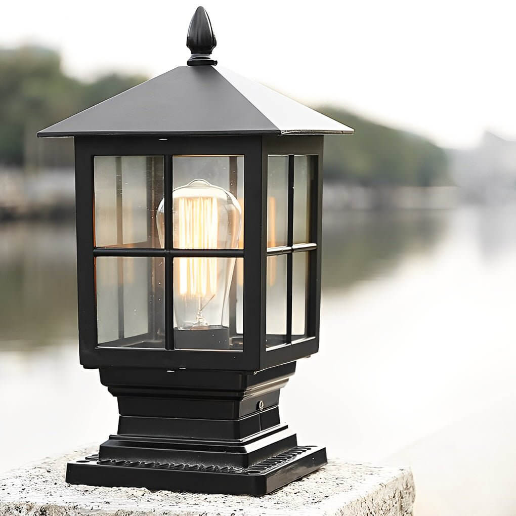 Elegant Stone Light Pillar | Solar Outdoor Lighting with Dual Power Modes | Waterproof Design for Pathways and Gardens