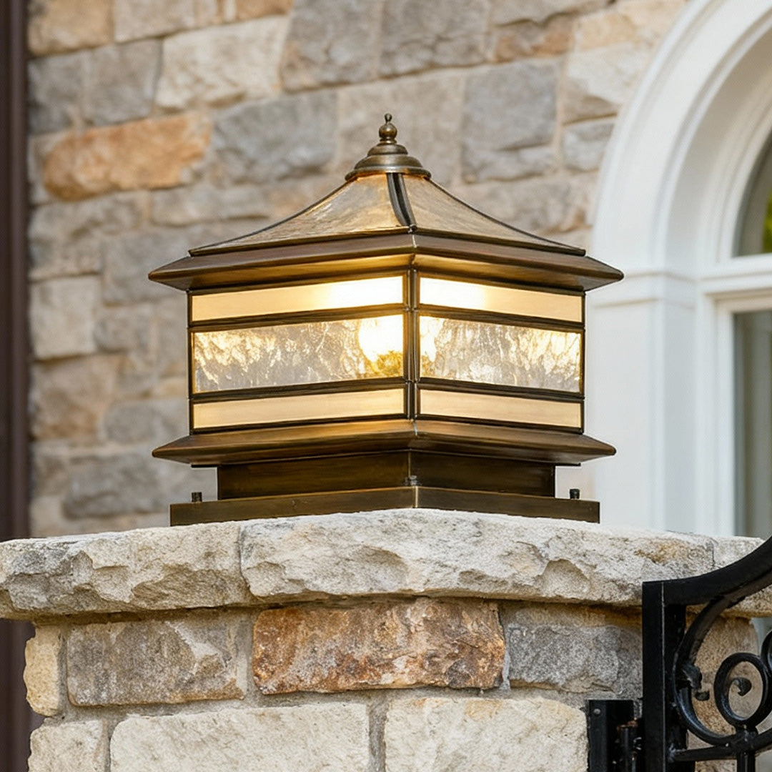 Elegant Stone Pillar Solar Lights | Dual Power Options with Vintage Design | Durable Outdoor Lighting for Garden Ambiance