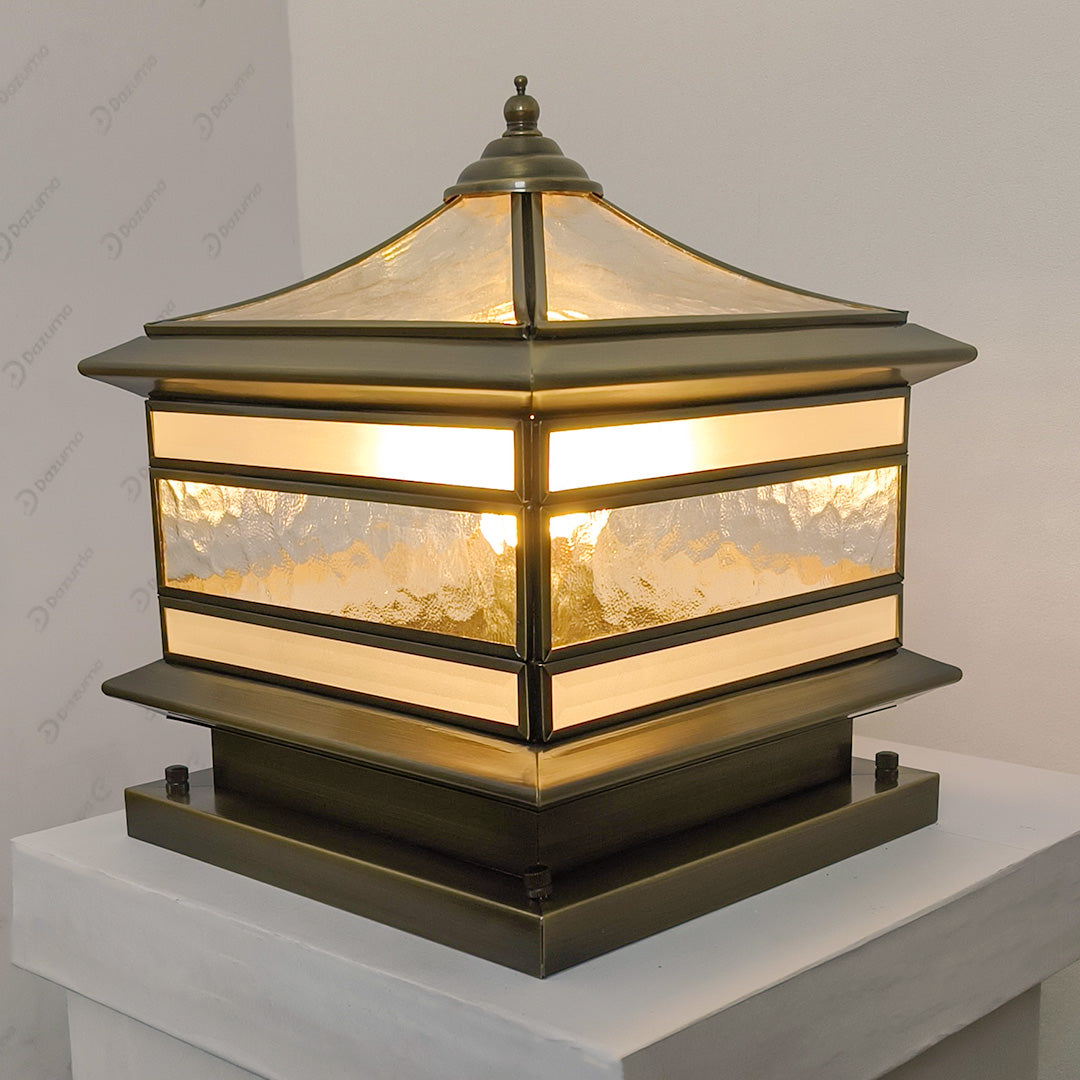 Elegant Stone Pillar Solar Lights | Dual Power Options with Vintage Design | Durable Outdoor Lighting for Garden Ambiance