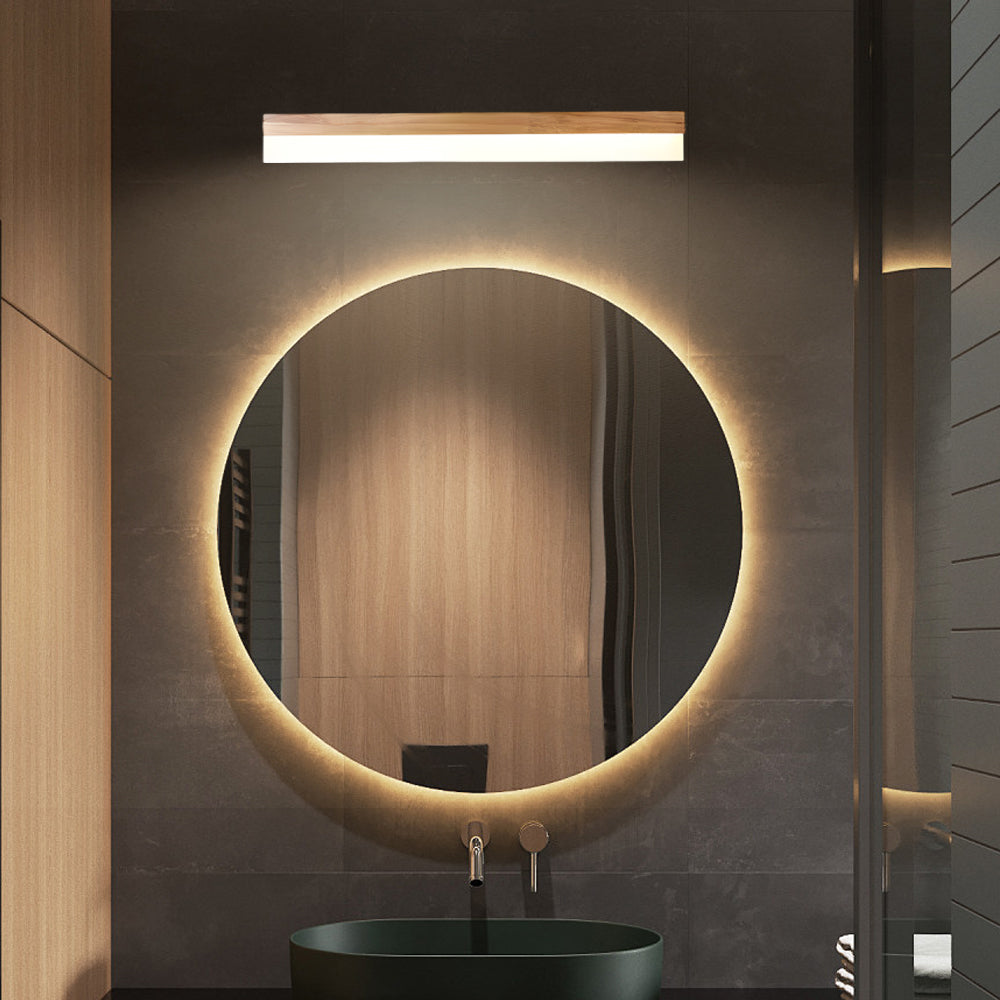 Elegant Vanity Light Bar | Soft LED Bathroom Lighting with Natural Wood Finish for Cozy Ambiance