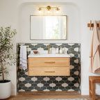 Elegant Vanity Light | 3-Light Bathroom Light Fixture with Ribbed Glass Shade | Modern Design for Stylish Bathrooms