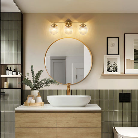 Elegant Vanity Light | 3-Light Bathroom Light Fixture with Ribbed Glass Shade | Modern Design for Stylish Bathrooms