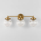 Elegant Vanity Light | 3-Light Bathroom Light Fixture with Ribbed Glass Shade | Modern Design for Stylish Bathrooms