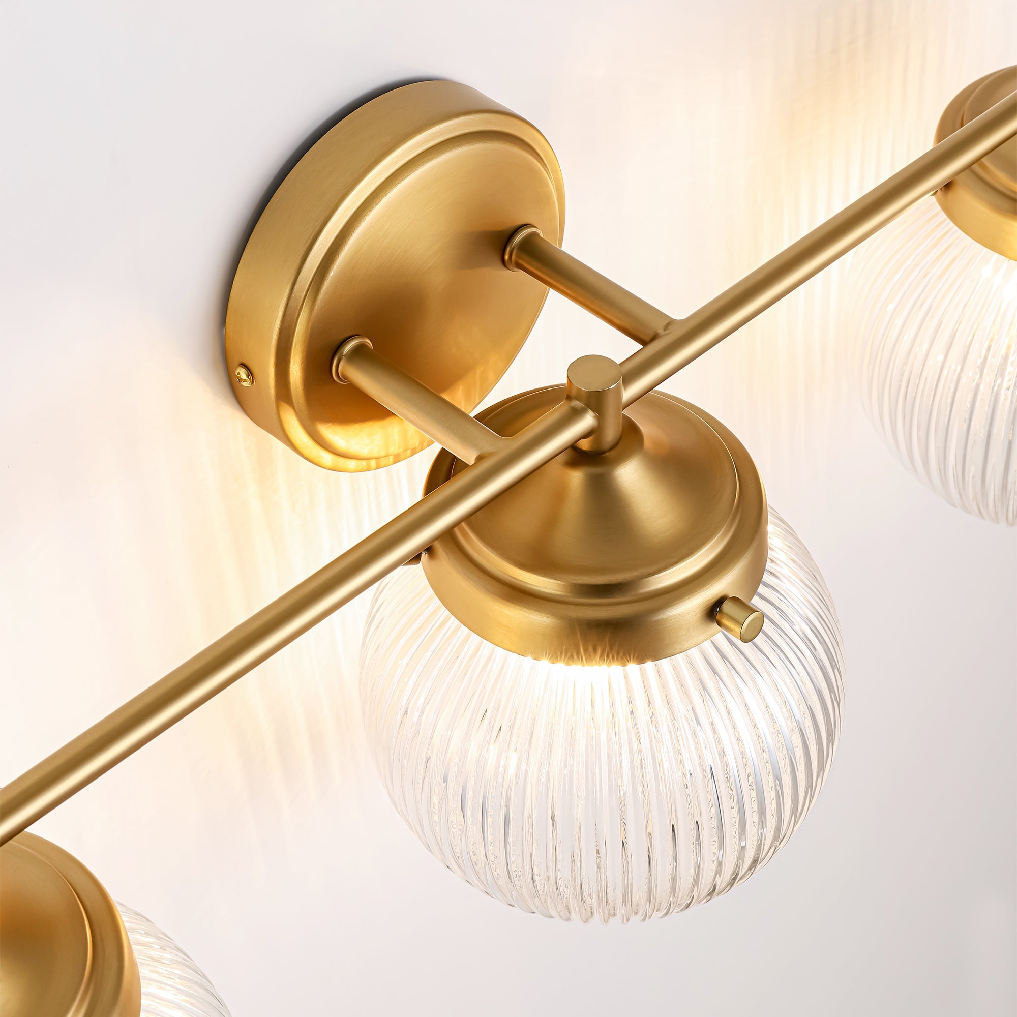 Elegant Vanity Light | 3-Light Bathroom Light Fixture with Ribbed Glass Shade | Modern Design for Stylish Bathrooms