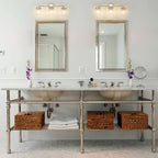Elegant Vanity Light | 3-Light Bathroom Light Fixture with Ribbed Glass Shade | Modern Design for Stylish Bathrooms