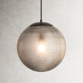 Elegant Vintage | Glass Pendant Light with Diamond Pattern Shade | Adjustable Height for Modern Kitchen Spaces