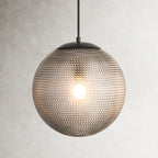 Elegant Vintage | Glass Pendant Light with Diamond Pattern Shade | Adjustable Height for Modern Kitchen Spaces