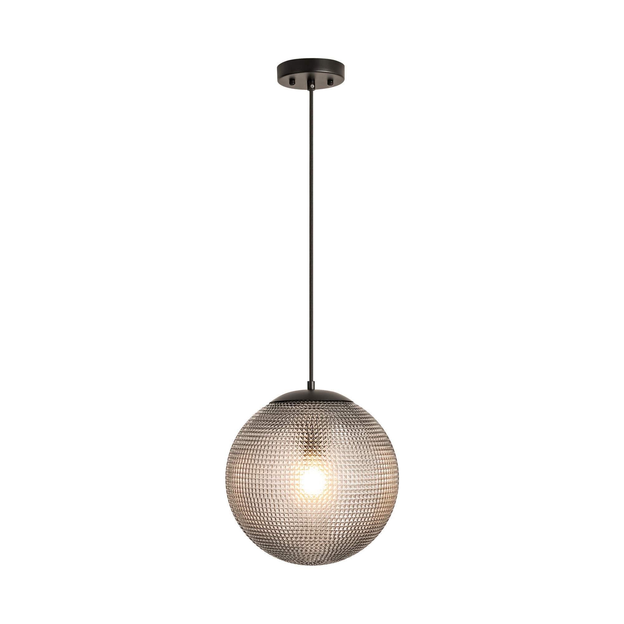 Elegant Vintage | Glass Pendant Light with Diamond Pattern Shade | Adjustable Height for Modern Kitchen Spaces