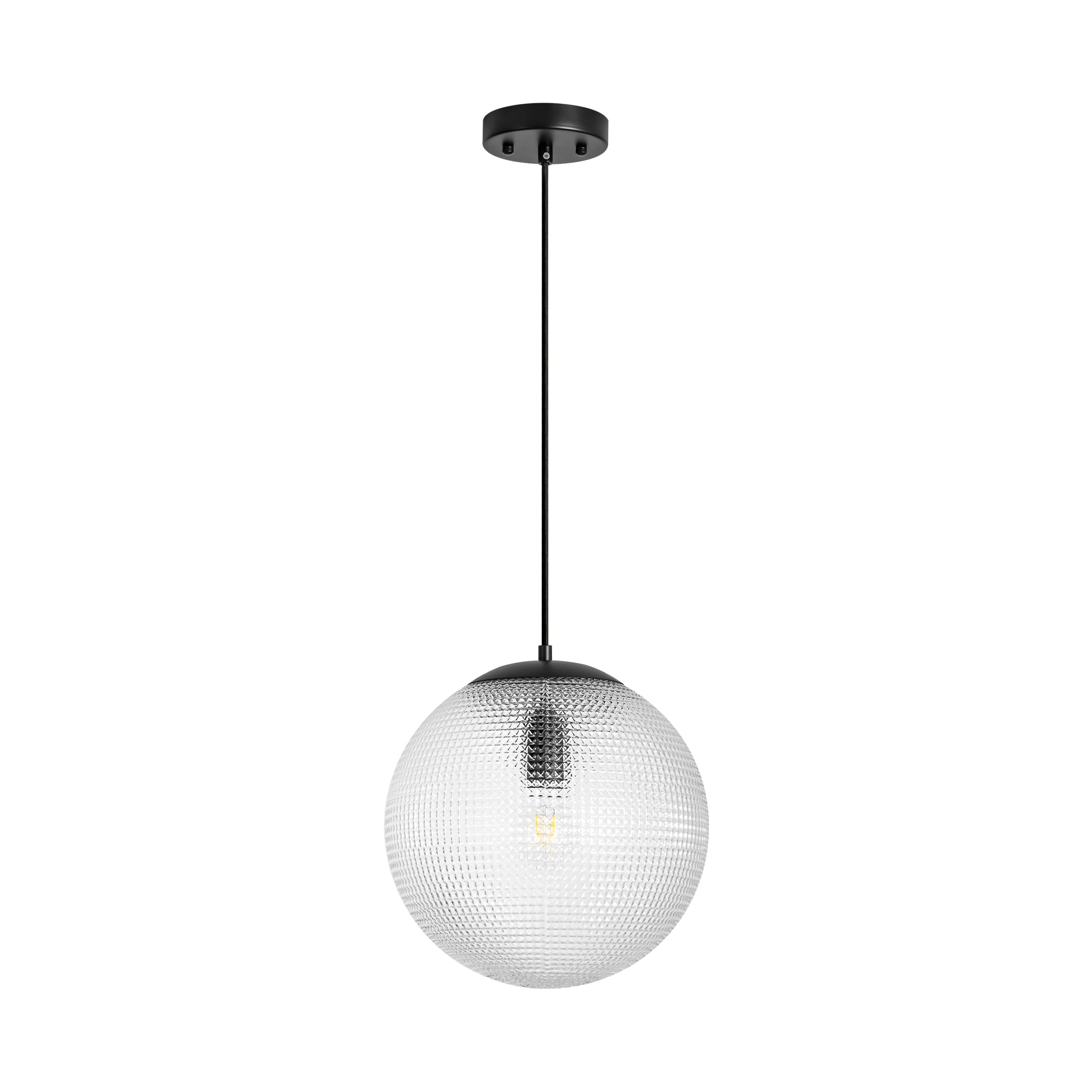 Elegant Vintage | Glass Pendant Light with Diamond Pattern Shade | Adjustable Height for Modern Kitchen Spaces