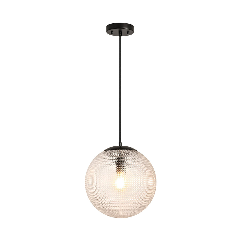 Elegant Vintage | Glass Pendant Light with Diamond Pattern Shade | Adjustable Height for Modern Kitchen Spaces
