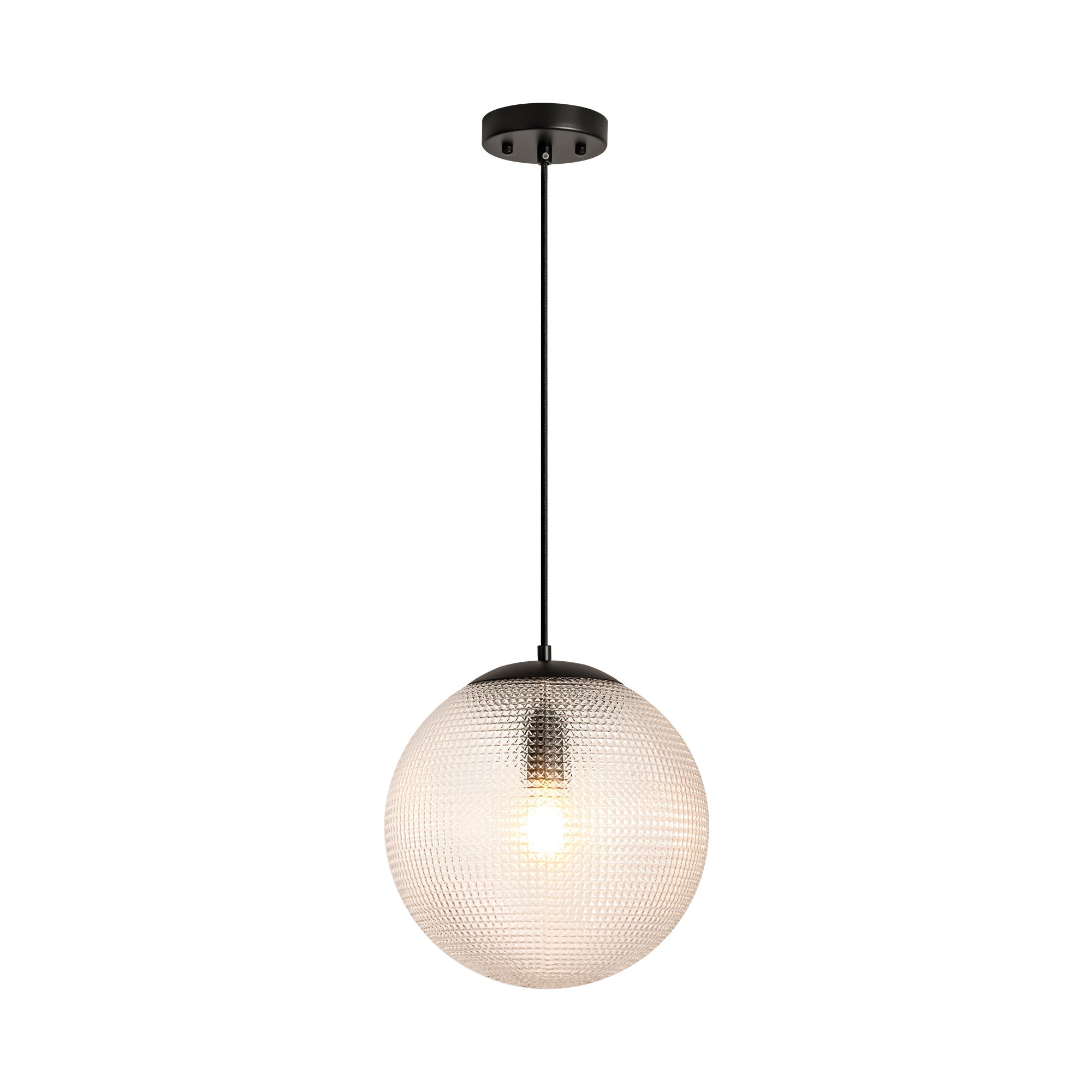 Elegant Vintage | Glass Pendant Light with Diamond Pattern Shade | Adjustable Height for Modern Kitchen Spaces