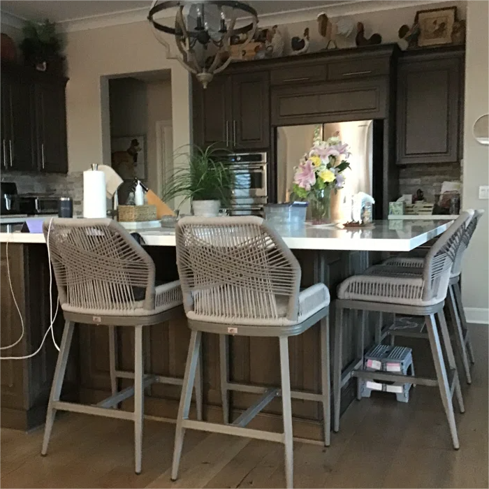 Elegant Wicker Bar Stools with Comfortable Cushions | Durable Outdoor Seating for Patio Relaxation