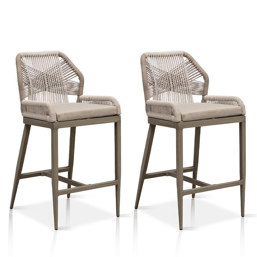 Elegant Wicker Bar Stools with Comfortable Cushions | Durable Outdoor Seating for Patio Relaxation