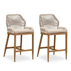 Elegant Wicker Bar Stools with Comfortable Cushions | Durable Outdoor Seating for Patio Relaxation