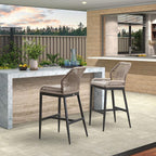Elegant Wicker Bar Stools with Comfortable Cushions | Durable Outdoor Seating for Patio Relaxation