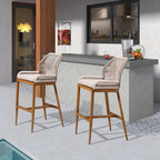 Elegant Wicker Bar Stools with Comfortable Cushions | Durable Outdoor Seating for Patio Relaxation