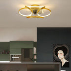 Elegant | Modern Flush Mount Ceiling Fan with Dimmable LED Light | Stylish Fandelier Design for Indoor Ventilation