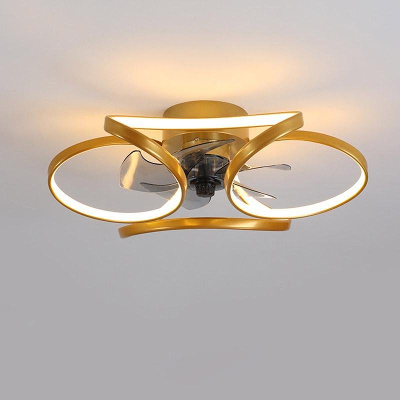 Elegant | Modern Flush Mount Ceiling Fan with Dimmable LED Light | Stylish Fandelier Design for Indoor Ventilation