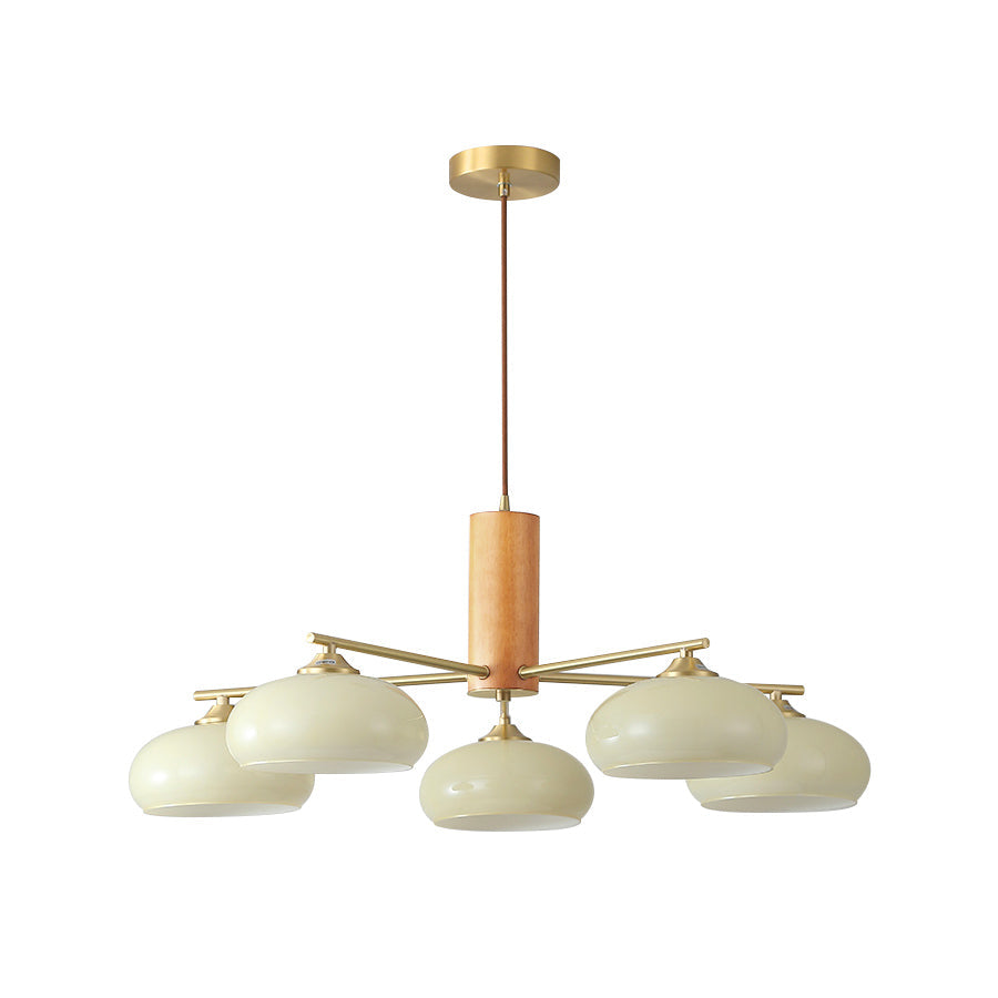 Kronleuchter, oval mit organischer Kaki-Form