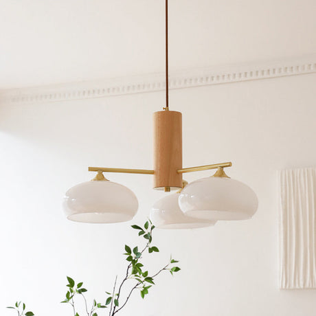 Kronleuchter, oval mit organischer Kaki-Form