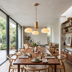 Elliptical Persimmon Chandelier - Modern Organic Lighting Fixture