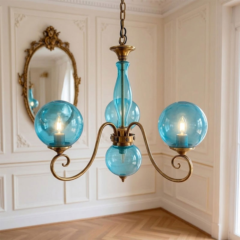 Evelyn chandelier blue