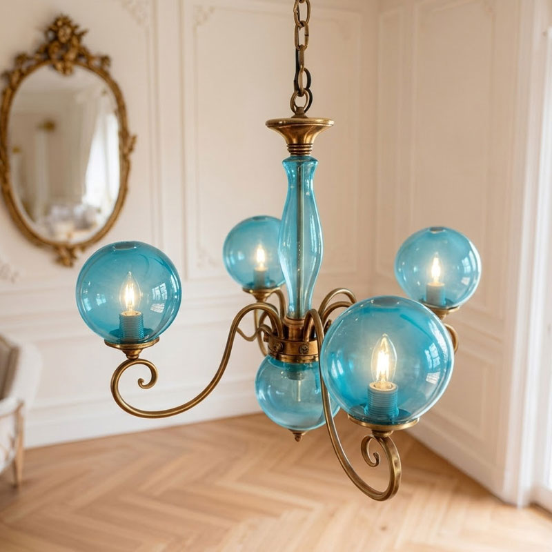 Evelyn chandelier blue