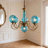 Evelyn chandelier blue