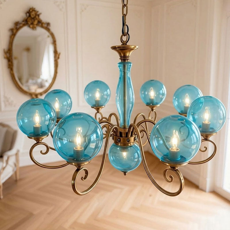 Evelyn chandelier blue