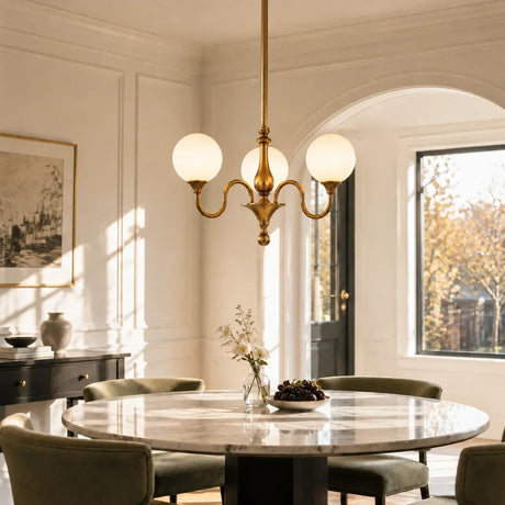 Evelyne opal chandelier in a dining room