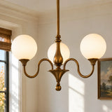 Evelyne opal glass globe chandelier
