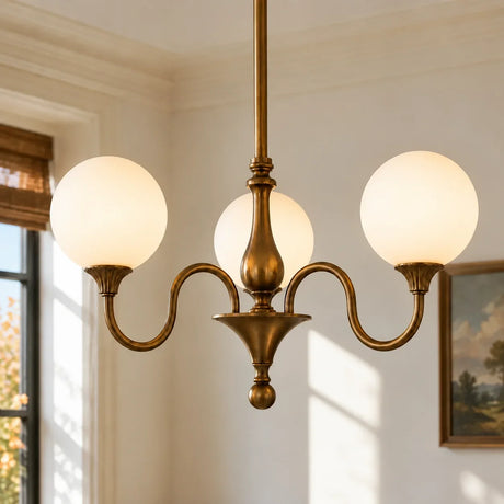 Evelyne opal glass globe chandelier