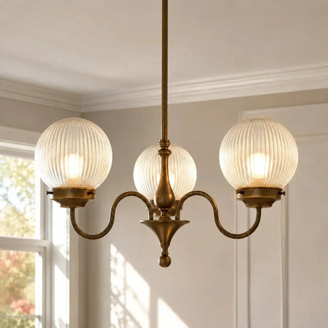 Evelyne ribbed glass globe chandelier