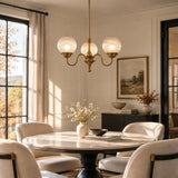Evelyne ribbed chandelier in a dining room