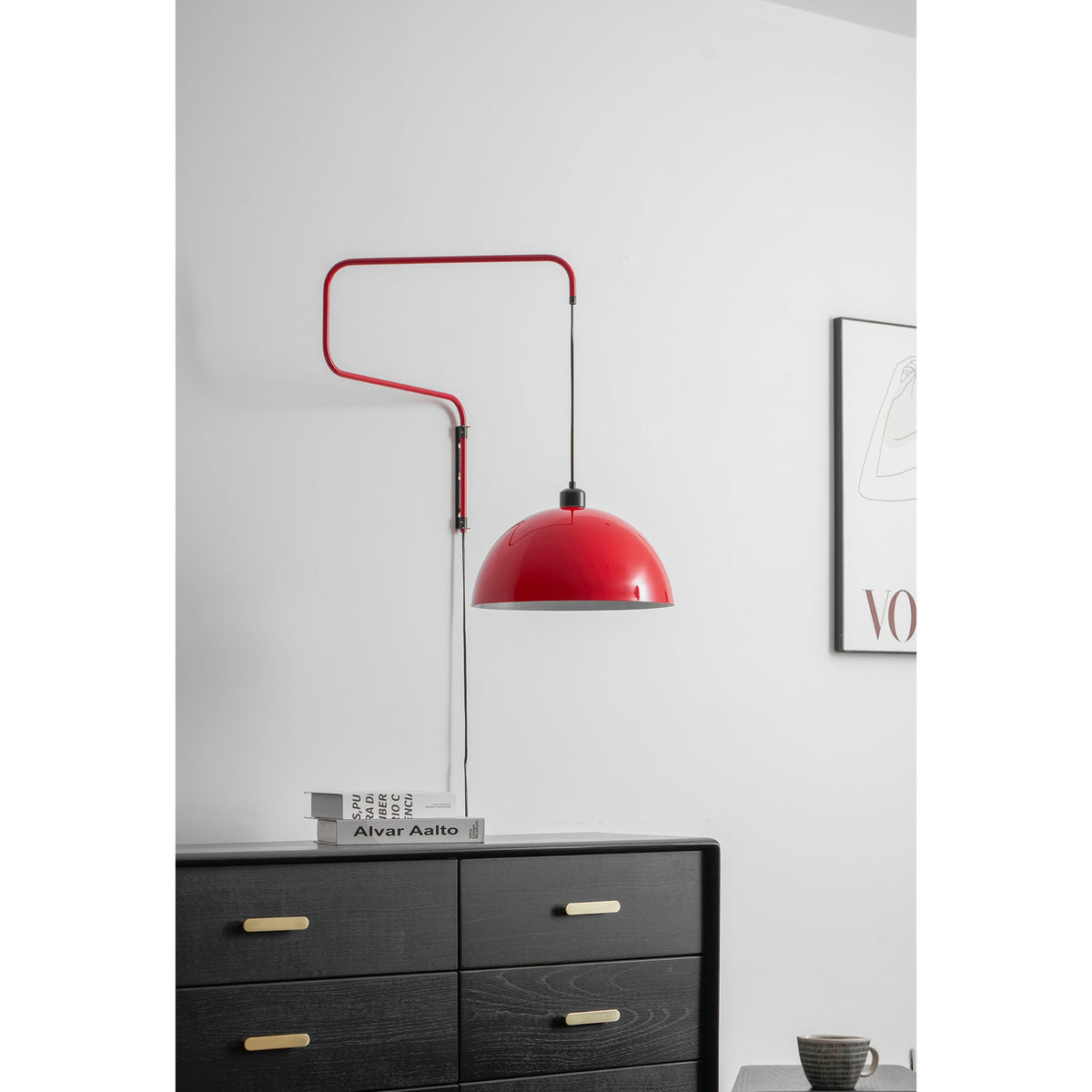 Geometry red wall sconce in a lifestyle room setting, view 207
