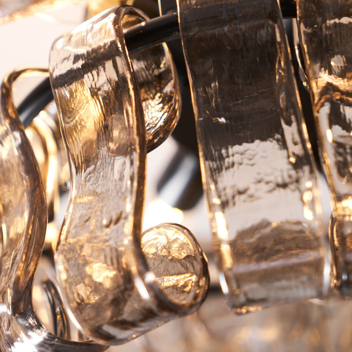 Ghiaccio tiered art-glass semi-flush ceiling light — supplier photo