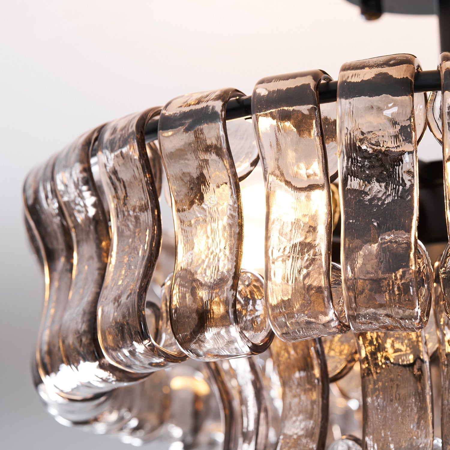 Ghiaccio tiered art-glass semi-flush ceiling light — supplier photo