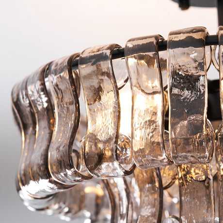 Ghiaccio tiered art-glass semi-flush ceiling light — supplier photo