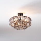 Ghiaccio tiered art-glass semi-flush ceiling light — supplier photo