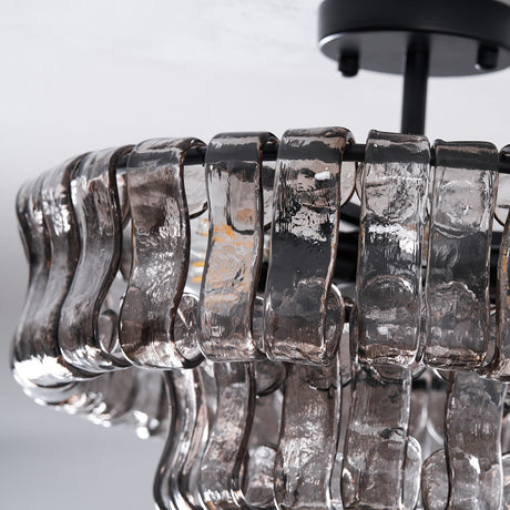 Ghiaccio tiered art-glass semi-flush ceiling light — supplier photo