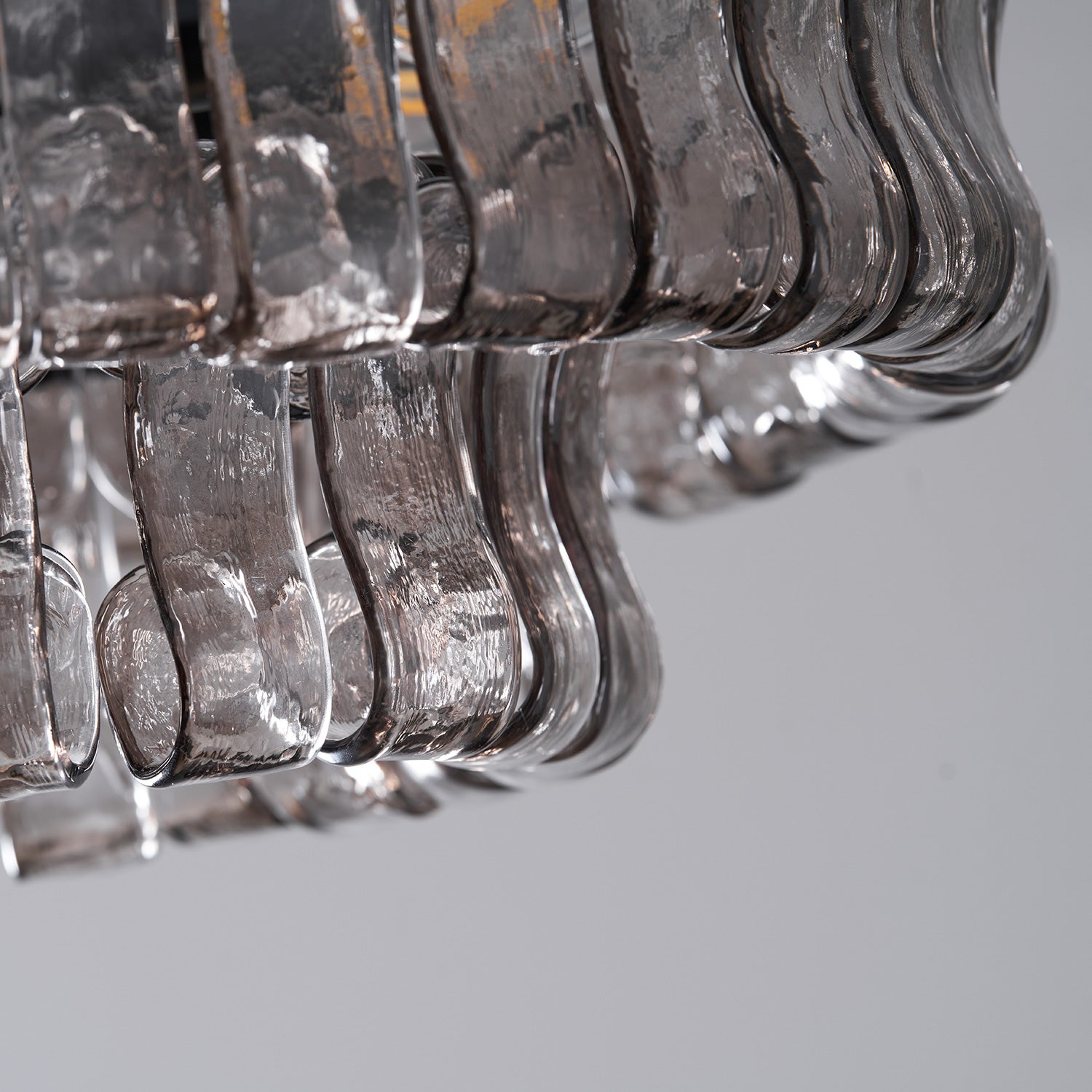 Ghiaccio tiered art-glass semi-flush ceiling light — supplier photo
