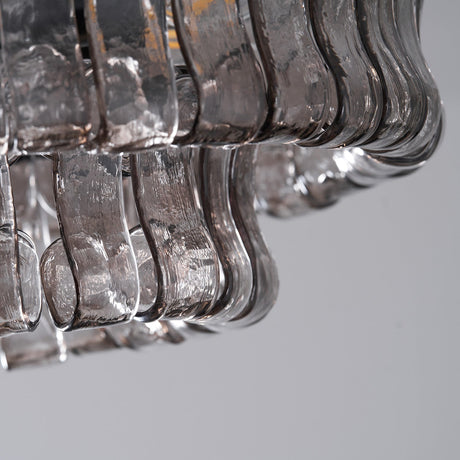 Ghiaccio tiered art-glass semi-flush ceiling light — supplier photo