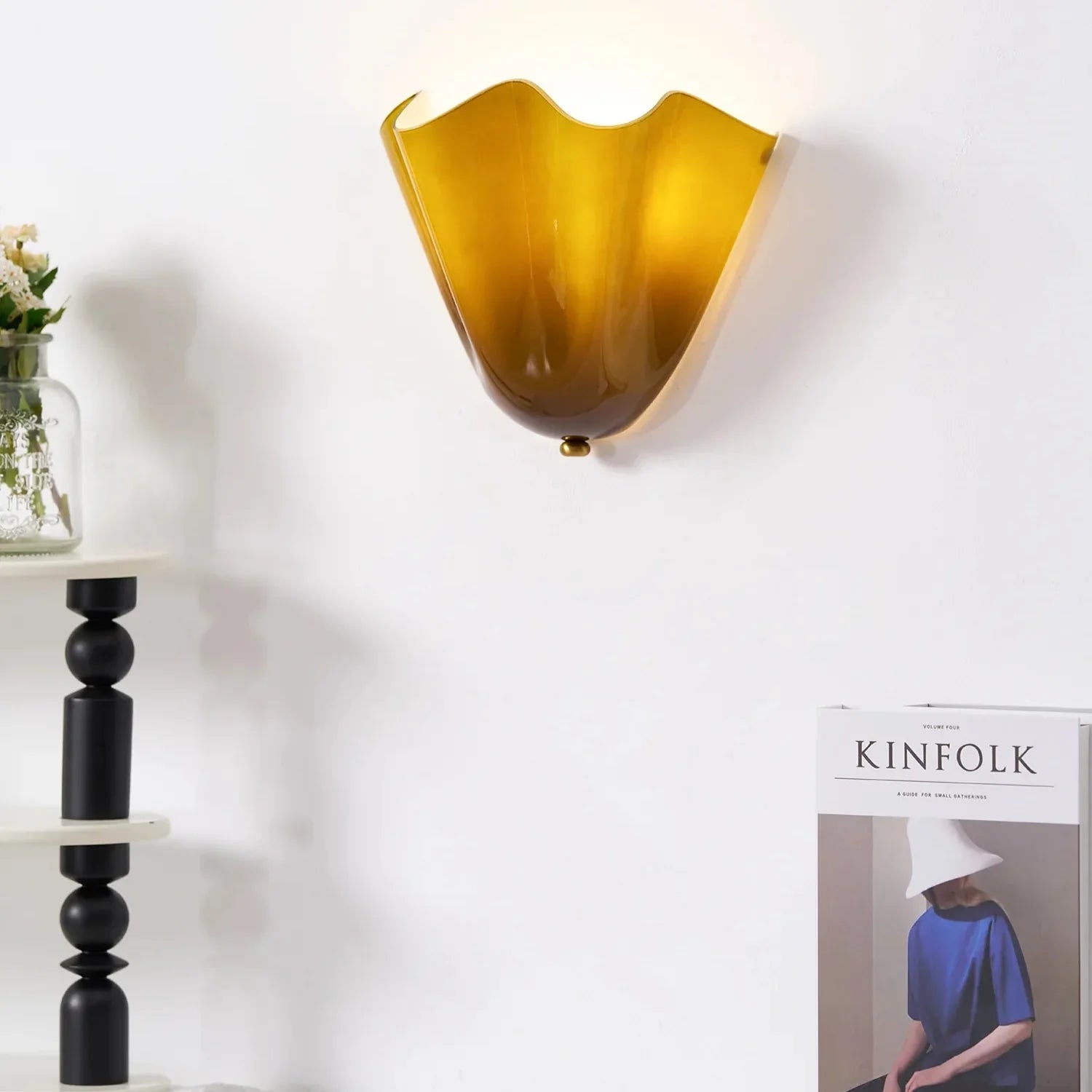 LED Glass Skirt Shell Wall Sconce Light for Elegant Ambient Lighting