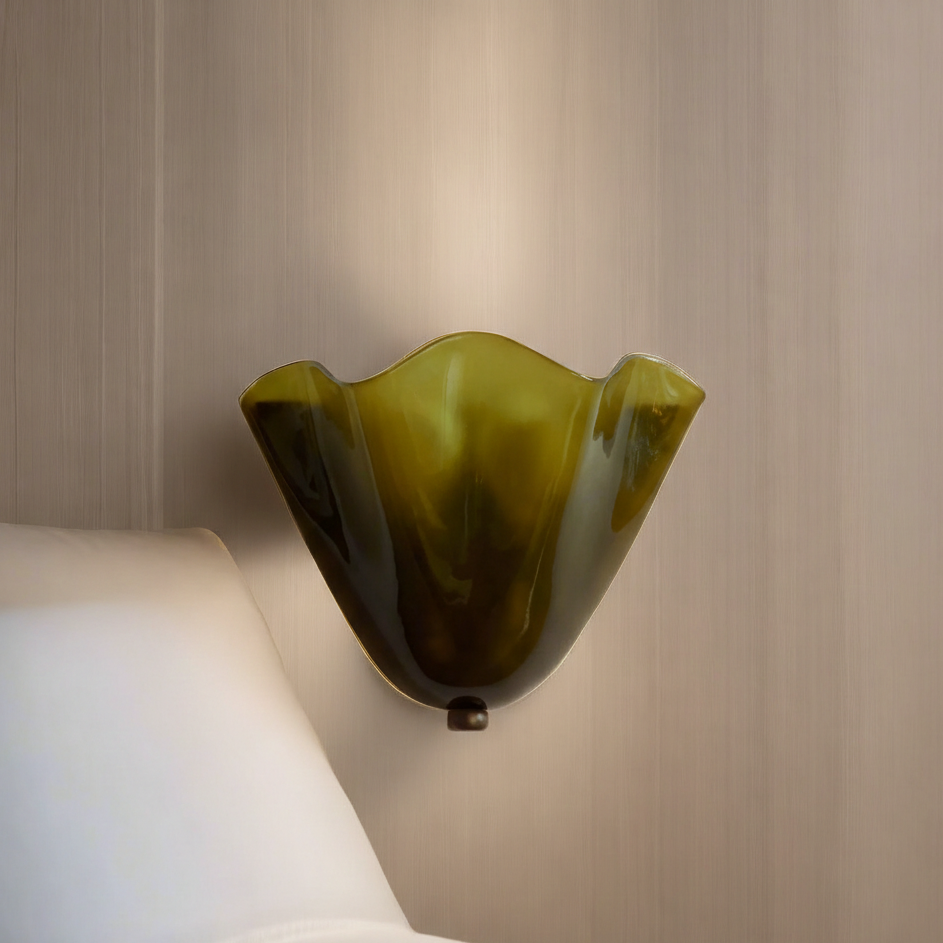 LED Glass Skirt Shell Wall Sconce Light for Elegant Ambient Lighting