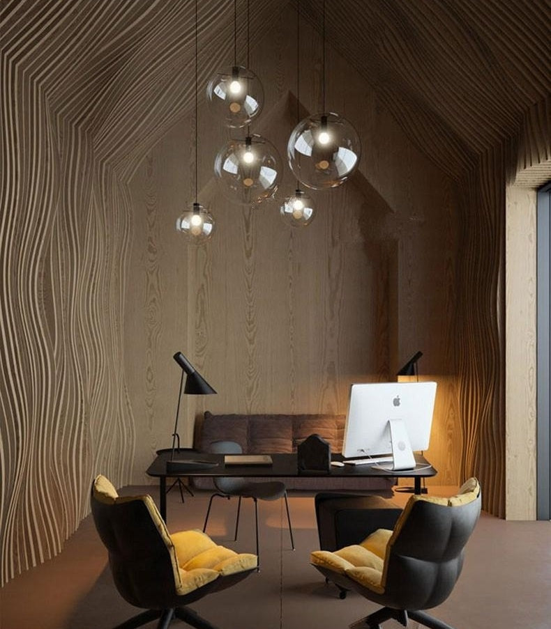 Globe Bubble Chandelier Clear Glass Cluster Pendant Light, Modern Fixture